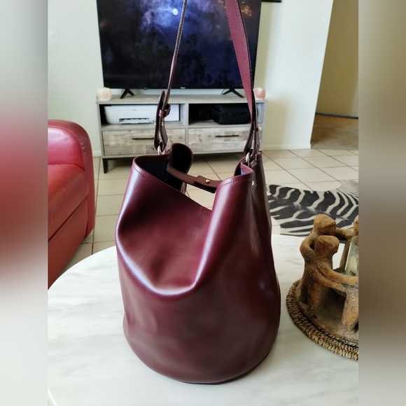 Creatures of Comfort Bucket Bag Tote Burgandy - Picture 7 of 10